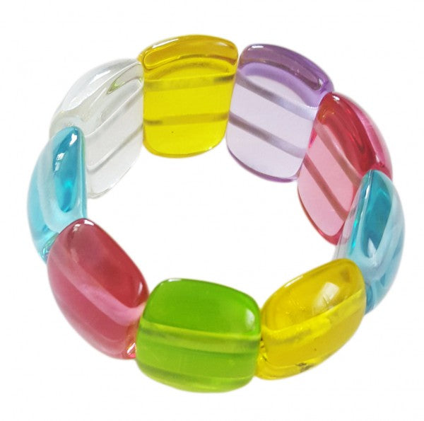 Jackie Brazil "Maria" Transparent Summer Mix Elasticated Bracelet ( B0217 )