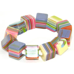 Jackie Brazil "POP" Liquorice Spring Mix Small Cubes Bracelet ( B0224 )