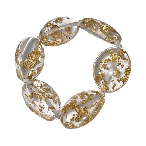 Jackie Brazil "Kathy" Gold Flakes Small Riverstones Bracelet ( B0800 )