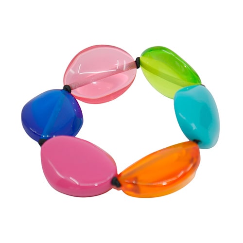 Jackie Brazil "Kathy" Transparent Summer Mix Small Riverstones Bracelet ( B0800 )