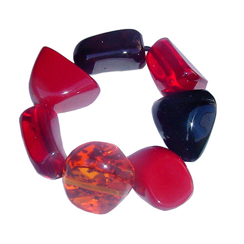 Jackie Brazil "Cusco" Passion Mix Large Stones Elasticated Bracelet ( B1350 )