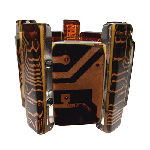 Jackie Brazil "Flash" Digital Mix Rectangles Elasticated Bracelet ( B3237 )