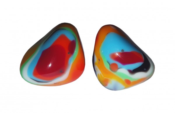 Jackie Brazil "Baby" Kandinsky Stone On Pin Resin Earrings ( E0045 )