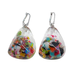 Jackie Brazil "Diamond" Cascade Flinstone on Hook Resin Earrings ( E0700 )