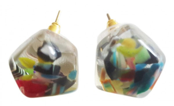 Jackie Brazil "Camille" Cascade Abstract Resin Earrings ( E1053 )