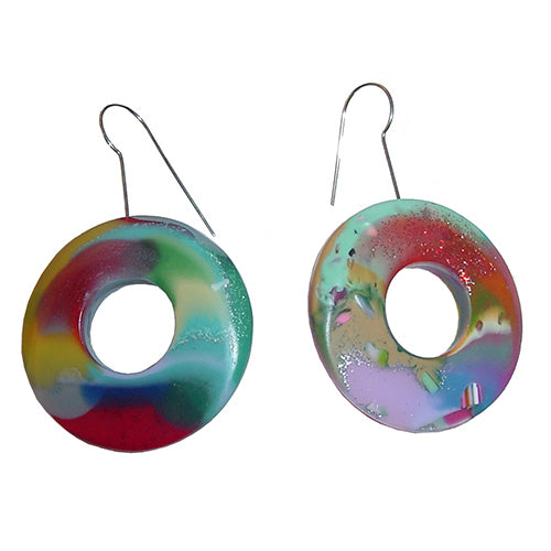 Jackie Brazil "Look" Tropicalia On Hook Resin Earrings ( E2373 )