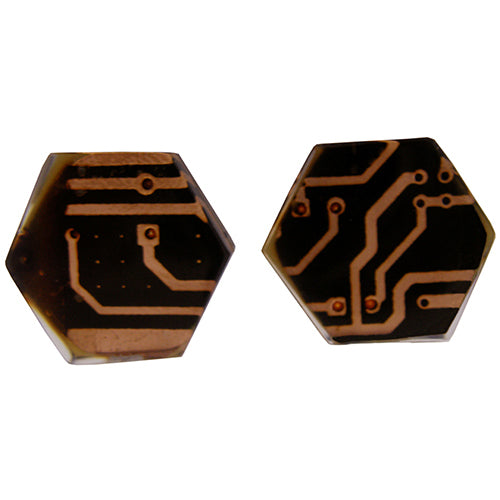 Jackie Brazil "Ming" Flash Digital Hexagon Resin Earrings ( E3214 )