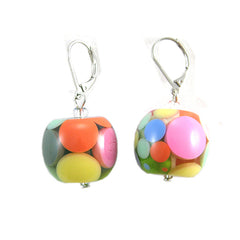 Jackie Brazil "Spots" Spotted Balls Spring Colour Resin Earrings ( E1468 )