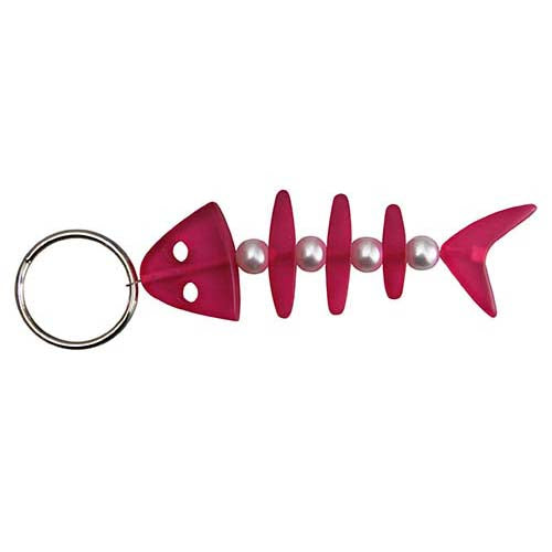Jackie Brazil "Skeleton Fish" Dark Pink Resin Keyring ( K0178 )