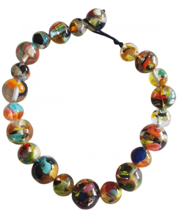 Jackie Brazil "Large spheres"  Short Abstract Cascade Necklace 50cm ( N2692 )