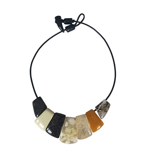 Jackie Brazil "Bella" Seasons Mix 7 Piece on Leather Cord Choker Necklace ( N0035 )