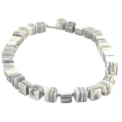 Jackie Brazil "POP" Liquorice Cream Mix Small Cubes 65cm Necklace ( N0046 )