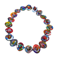 Jackie Brazil "Saturn" Kandinsky Disc & Ball Long 75cm Necklace ( N0052 )