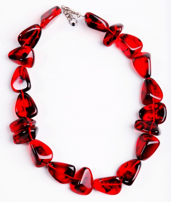 Jackie Brazil "Diamonds" Tortoise Flintstone Bone 55cm Necklace ( N0061 )