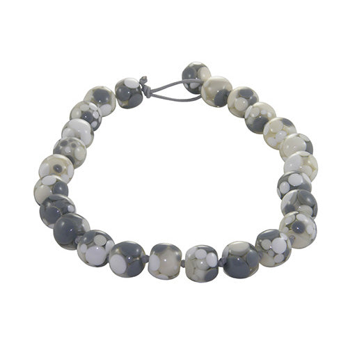 Jackie Brazil "Spotted Balls" Cream Spots Resin Necklace 50cm ( N1500 )