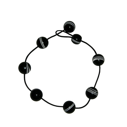 Jackie Brazil "Bar Code" Small Black & White Balls On Cord Resin Necklace ( N2230 )