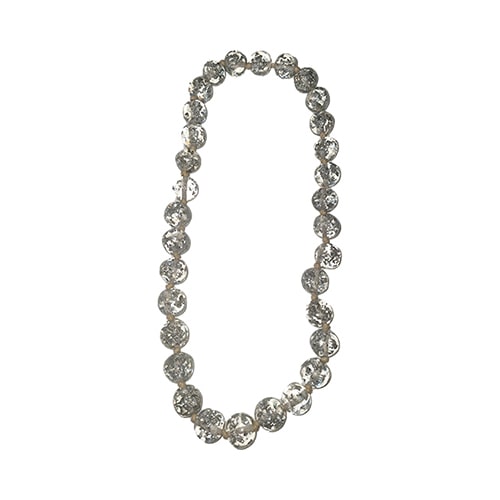 Jackie Brazil "Lola" Silver Flakes Medium Spheres 70cm Resin Necklace ( N2695 )
