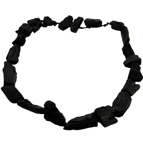 Jackie Brazil "Black Pieces" Charcoal Resin Necklace on Cord 45cm ( N2724 )