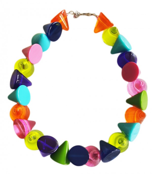 Jackie Brazil "KL Kones" Transparent Paris Mix Large Cones Necklace ( N2896 )