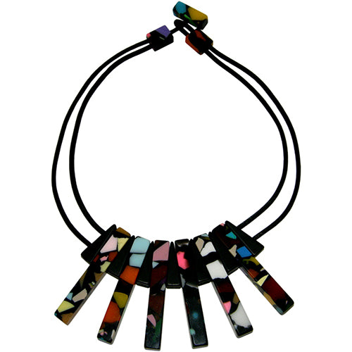 Jackie Brazil "Aztec" Art Deco Resin On Choker Necklace ( N3060 )