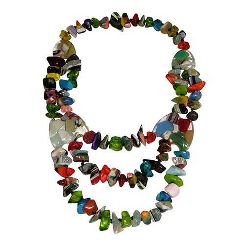 Jackie Brazil "Orient Express" 3 Strand Small Bead Mix Colours Long Choker Necklace ( N3532 )