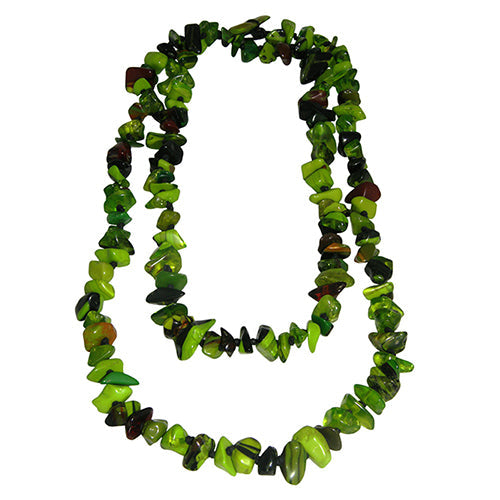 Jackie Brazil "Orient Express" 1 Strand Small Light Green Mix Bead Long 110cm Necklace ( N3571 )