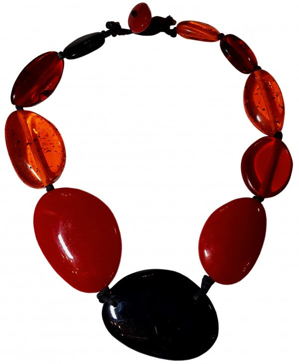 Jackie Brazil "Passion Mix" Short Flat Riverstones 50cm Necklace ( N3616 )
