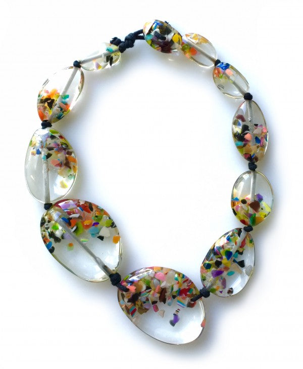 Jackie Brazil "Cascade" Long Flat Riverstones 65cm Necklace ( N3700 )