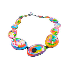 Jackie Brazil "Kandinsky" Long Flat Riverstones 65cm Necklace ( N3700 )