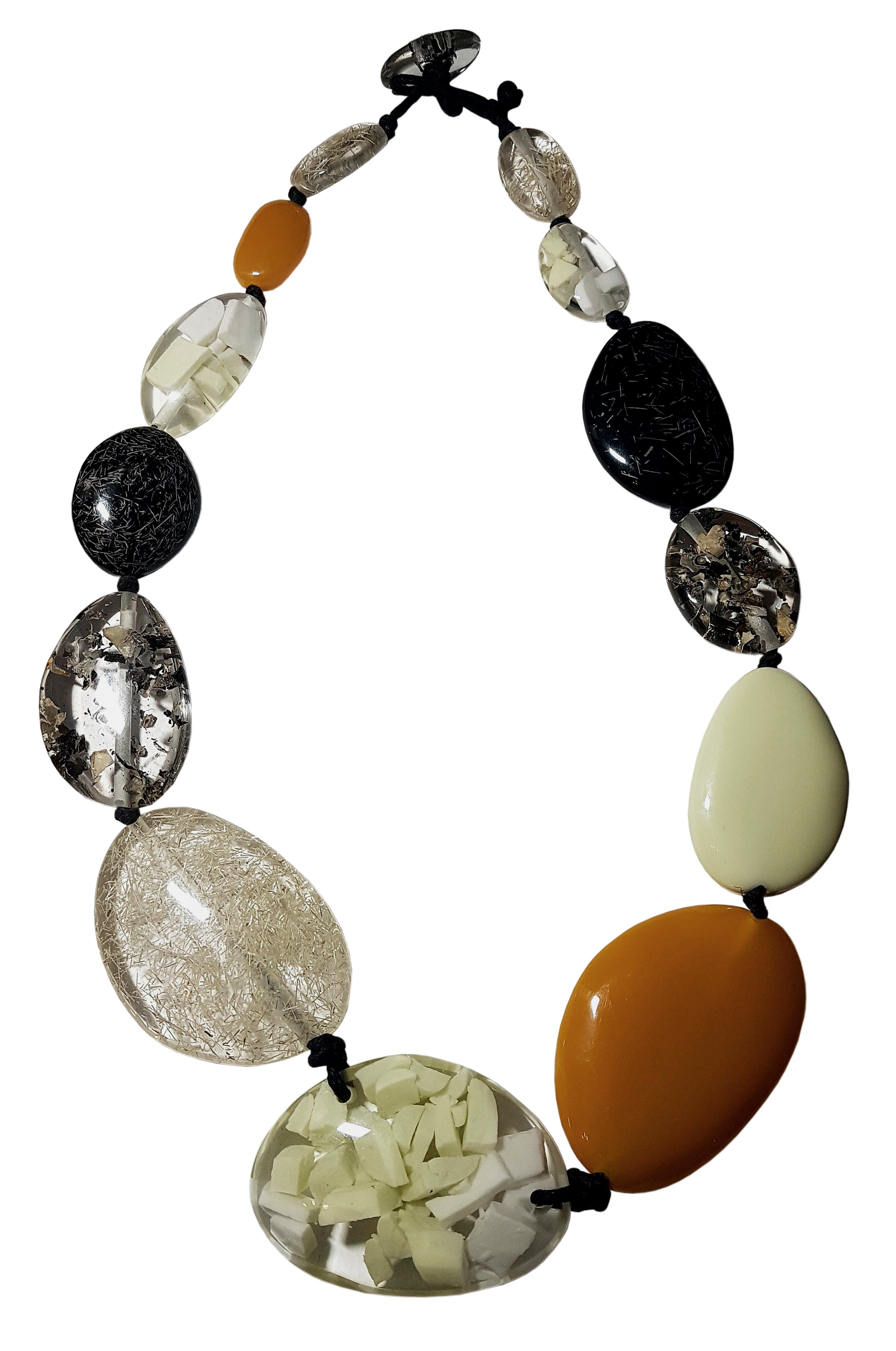 Jackie Brazil "Seasons Mix" Long Flat Riverstones 65cm Necklace ( N3700 )