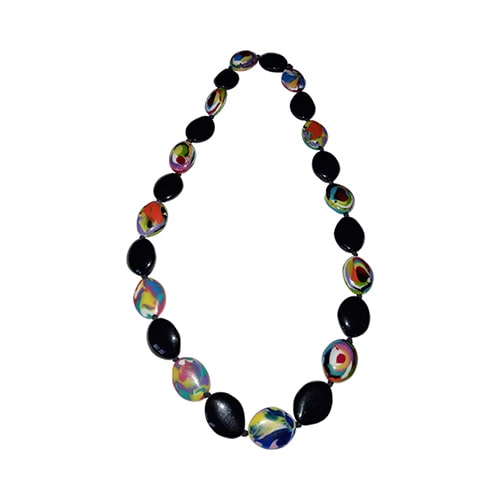 Jackie Brazil "Kathy" Black & Kandinsky Small Riverstones 100cm Necklace ( N3760 )