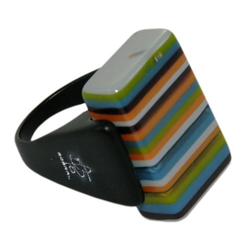 Jackie Brazil "Toppa" Liquorice Winter Mix Resin Ring ( R0152 ) UK P  / USA 8