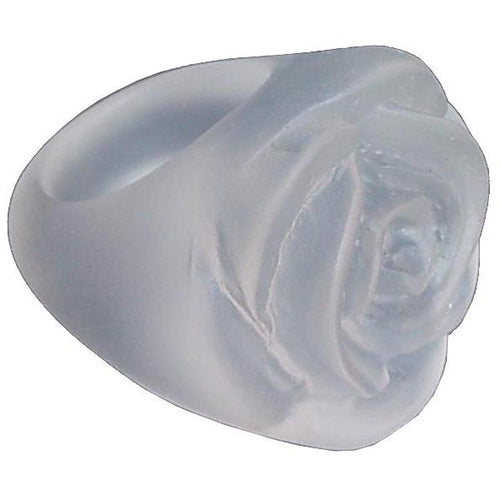 Jackie Brazil "Rose" Clear Frost Resin Rose Ring ( R0585 ) Size UK Q / US 8