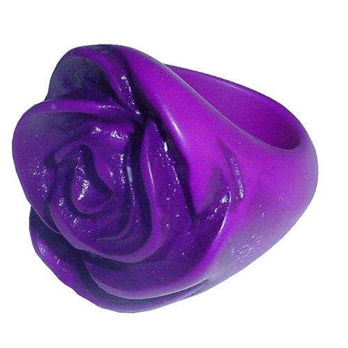 Jackie Brazil "Rose" Purple Resin Rose Ring ( R0585 ) Size UK M / US 6.5