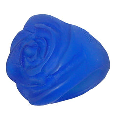 Jackie Brazil "Rose" Royal Blue Resin Rose Ring ( R0585 ) Size UK N / US 6.5