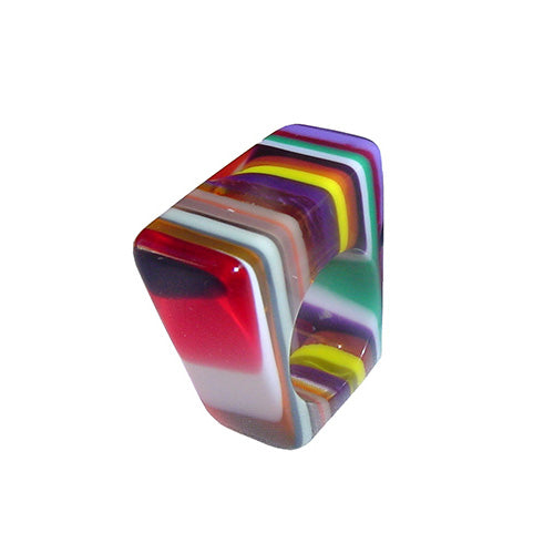 Jackie Brazil "Leda" Liquorice Allsorts Pop Art Colour Mix Resin Ring ( R2269 ) UK P / USA 7.5