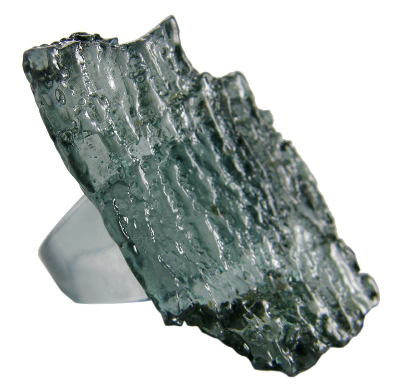 Jackie Brazil "Smoked Crystal" Charcoal Resin Ring ( R2782 ) UK O / USA 7