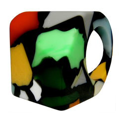 Jackie Brazil "Art Deco" Abstract Resin Ring ( R3081 ) Size UK Q / USA 8