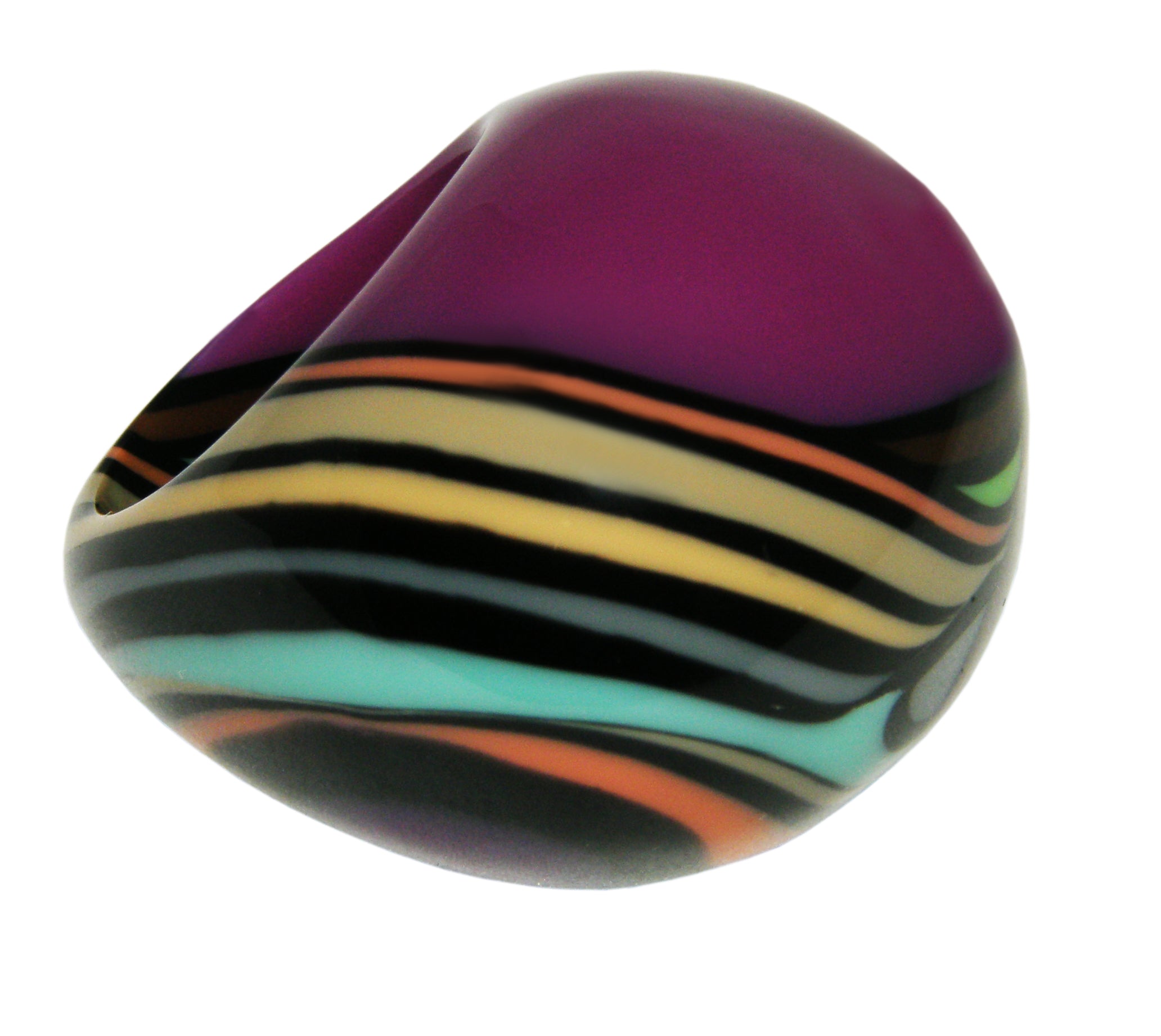 Jackie Brazil "Berlin" Swirls Purple Large Round Resin Ring ( R3195 ) Size UK P / USA 7.5