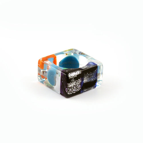 Jackie Brazil "Past Present Urca" Cascade Square Resin Ring ( R3256 ) Size UK O / US 7.5