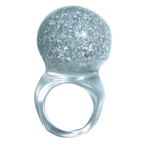 Jackie Brazil "Splendour" Large Ball Silver Flakes Ring ( R2500 ) Size UK - Q / US-8