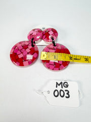 Marion Godart - Confetti "Pendentif Double" Pink Mix Double Pendant Resin Clip On Earrings