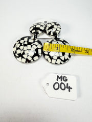 Marion Godart - Confetti "Pendentif Double" Black & White Mix Double Pendant Resin Clip On Earrings