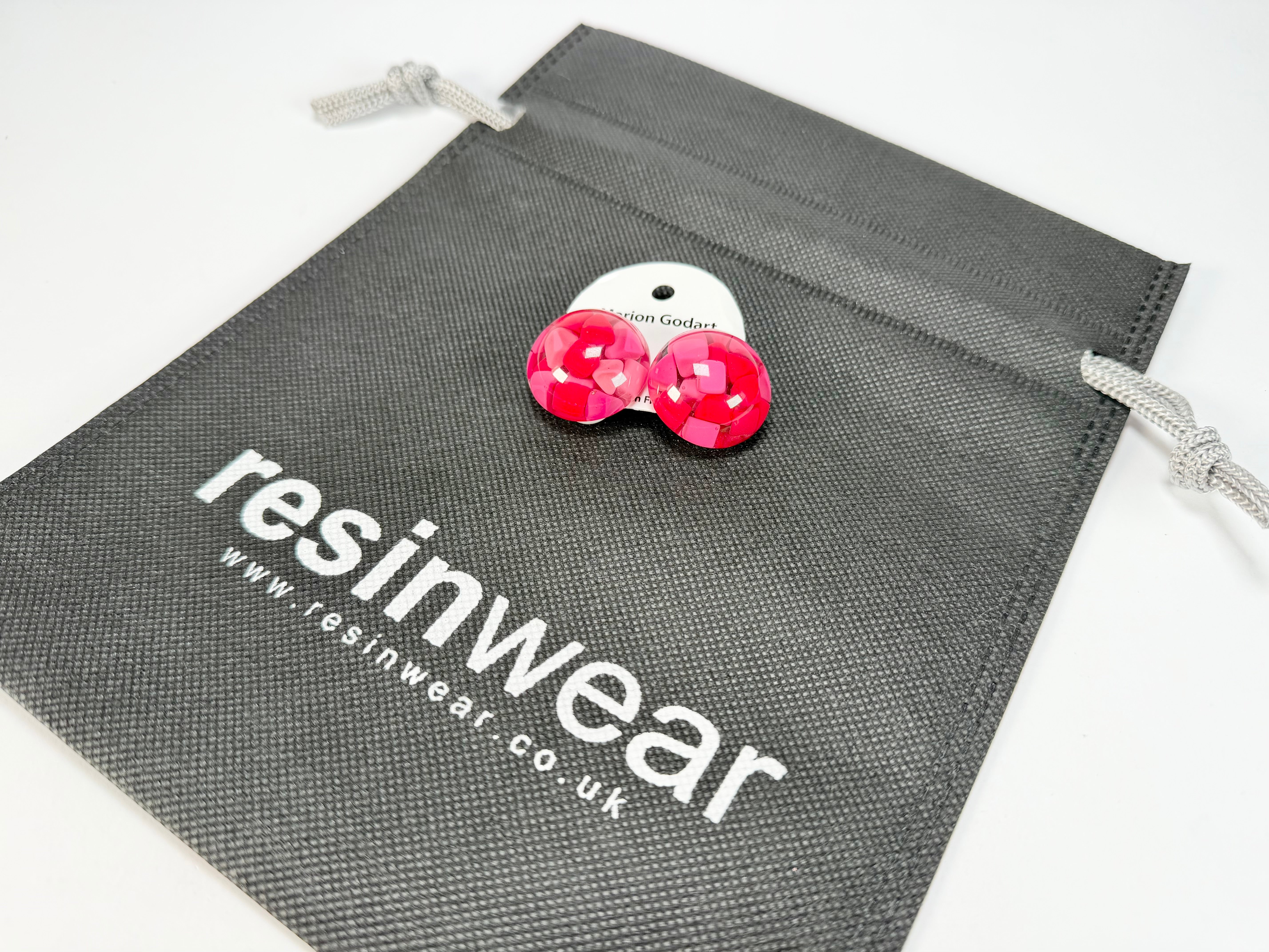 Marion Godart - Confetti "Bouclier" Pink Mix Dome Resin Clip On Earrings