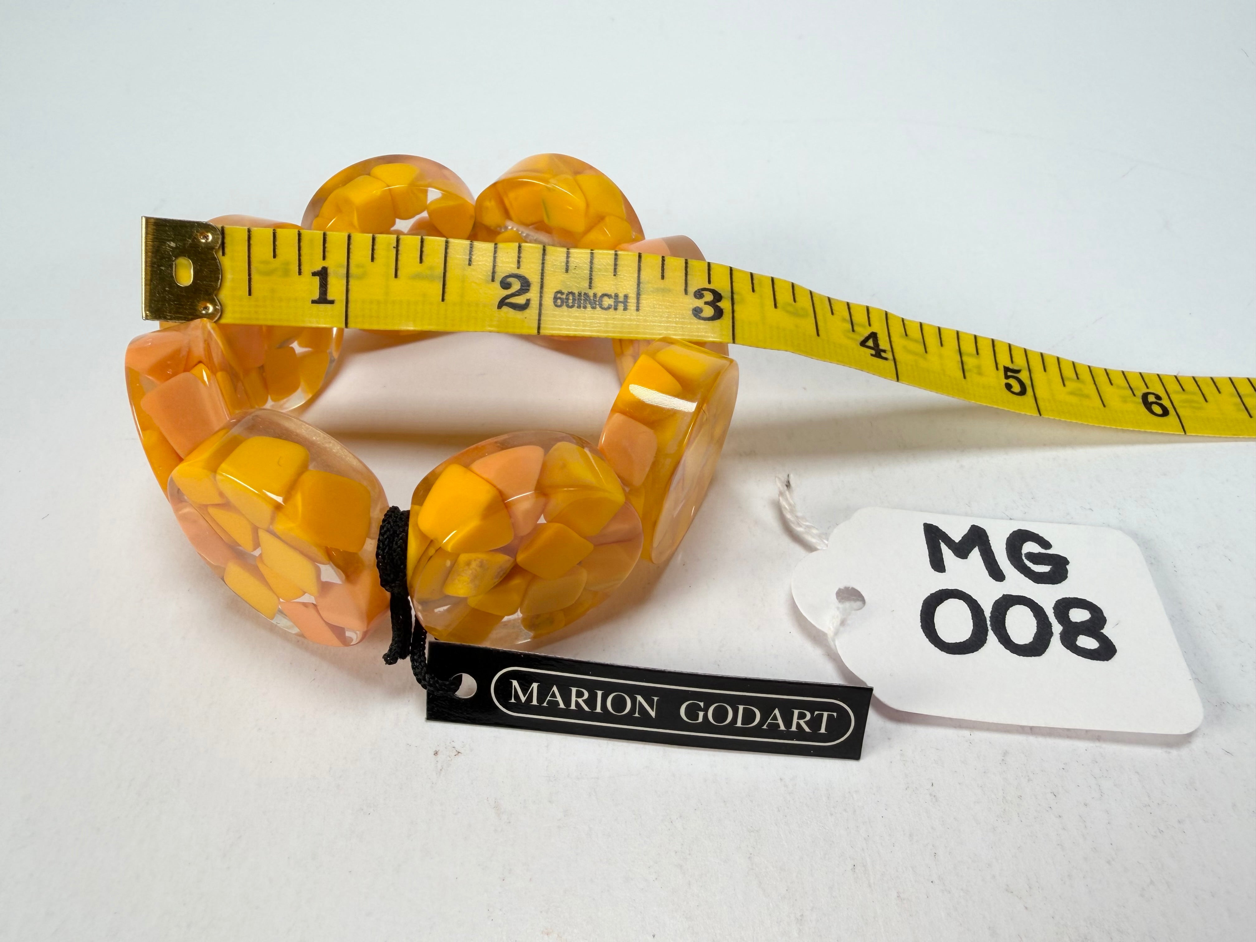 Marion Godart - Confetti "Cylindre" Yellow Mix Elasticated Cylinder Resin Bracelet