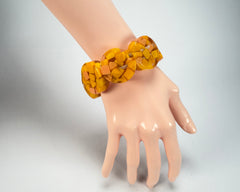 Marion Godart - Confetti "Cylindre" Yellow Mix Elasticated Cylinder Resin Bracelet