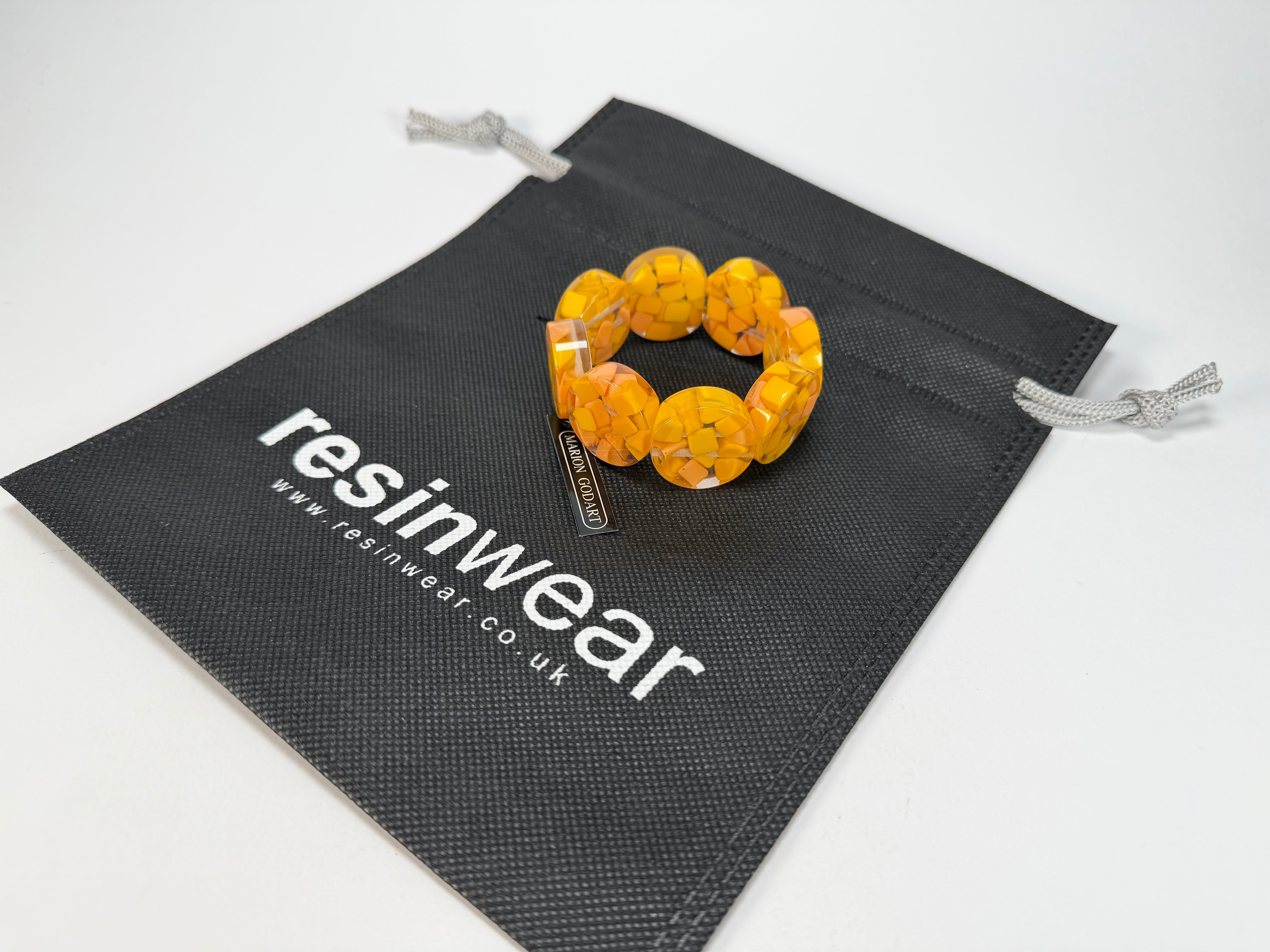 Marion Godart - Confetti "Cylindre" Yellow Mix Elasticated Cylinder Resin Bracelet