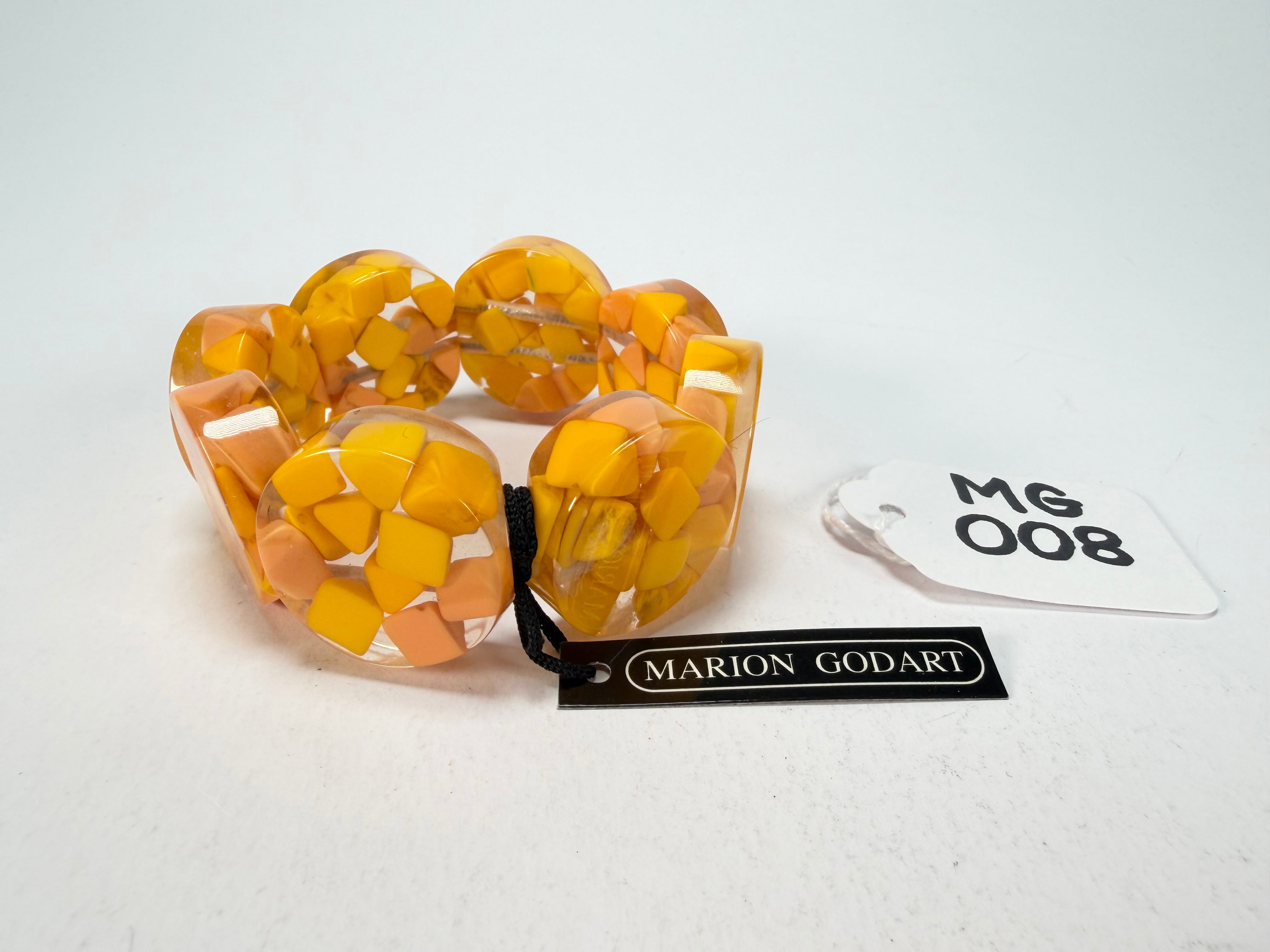 Marion Godart - Confetti "Cylindre" Yellow Mix Elasticated Cylinder Resin Bracelet