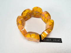 Marion Godart - Confetti "Cylindre" Yellow Mix Elasticated Cylinder Resin Bracelet