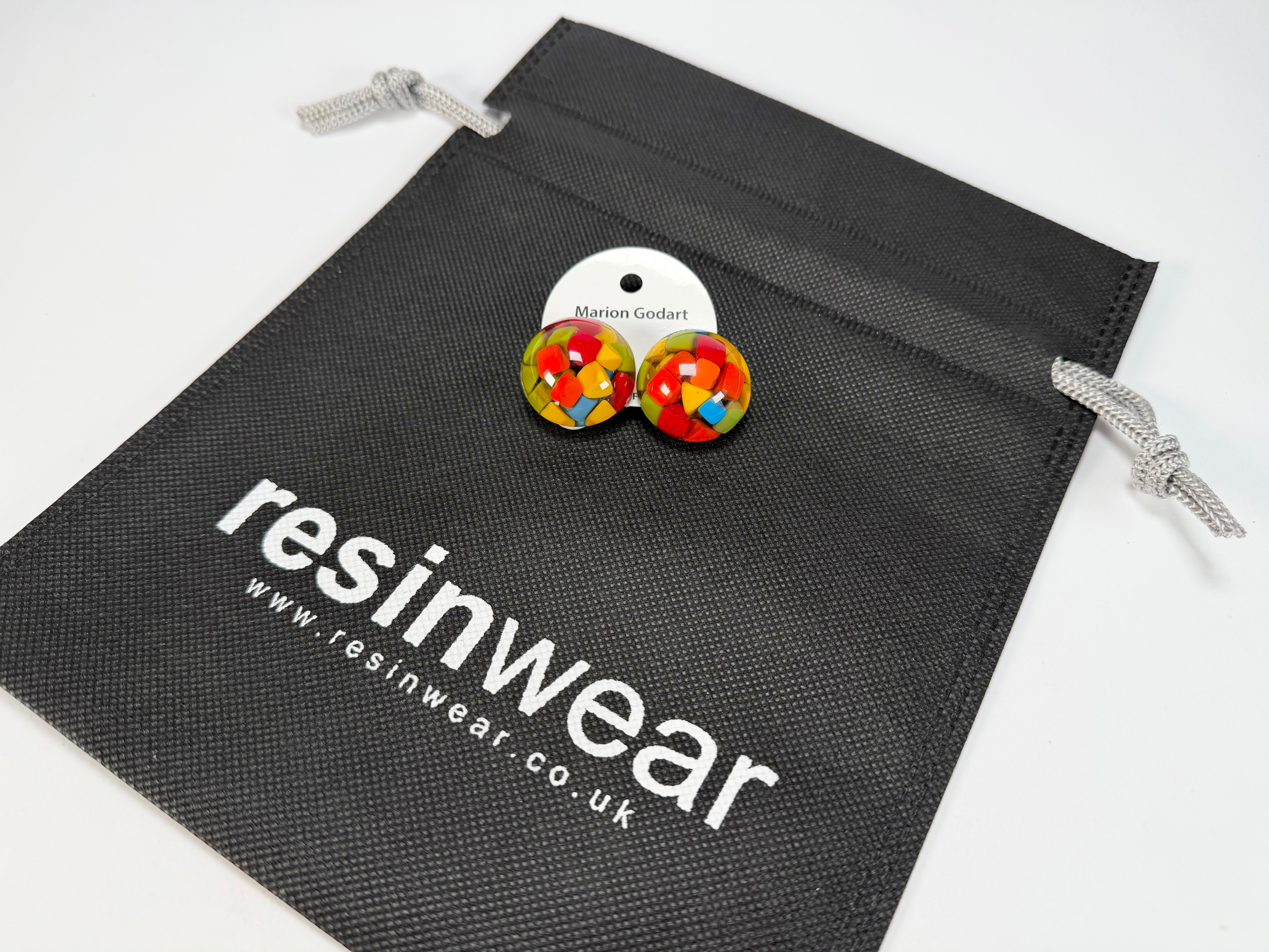 Marion Godart - Confetti "Bouclier" Summer Mix Dome Resin Clip On Earrings